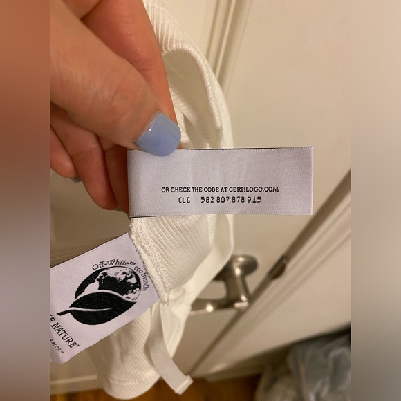 OFF-WHITE c/o Virgil Abloh 
White Rib Knit Meteor Tank Top size 42 AUTHENTICATED - Picture 6 of 7